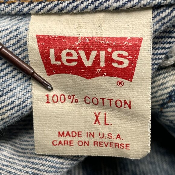 VTG Levi's Jean Jacket 70507-0219 Mens XL Blue Acid Wash USA Streetwear 90s - Picture 6 of 10